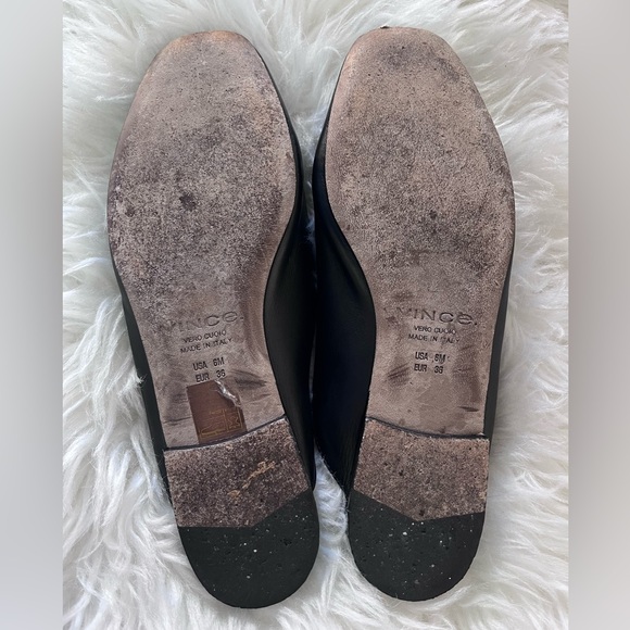 Vince Shoes V-Cut Black Leather Slip-On Mules Size: 6 - Picture 7 of 12